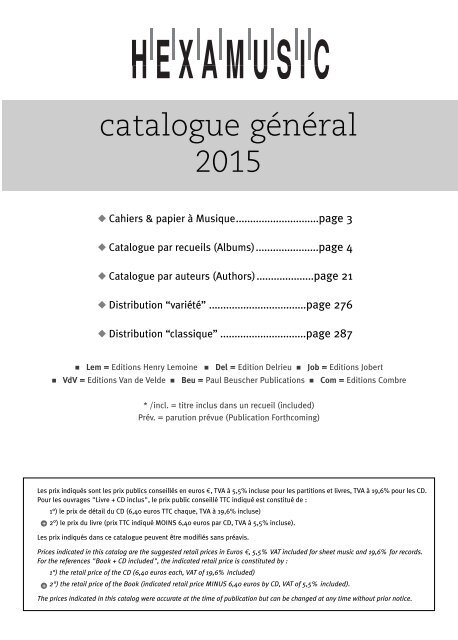 catalogue général 2015
