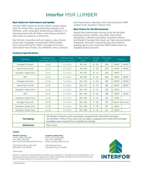 MSR LUMBER