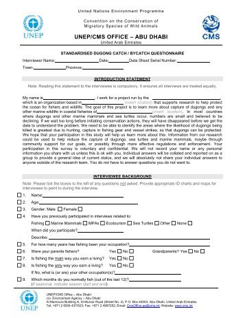 Standardised Dugong Questionnair