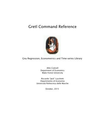 Gretl Command Reference
