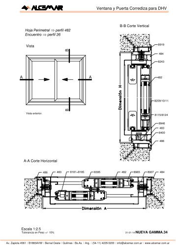 Ventana y Puerta Corrediza para DHV A A