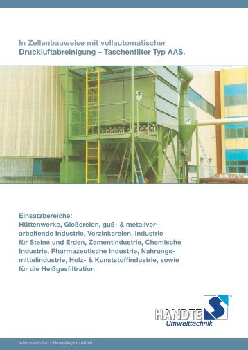 Taschenfilter Typ AAS. - Handte Umwelttechnik GmbH