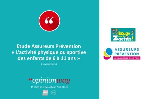 « L’activité physique ou sportive des enfants de 6 à 11 ans »