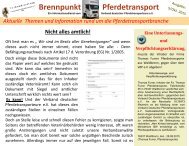 Magazin Ausgabe 5 - Oktober 2015 - Brennpunkt Pferdetransport