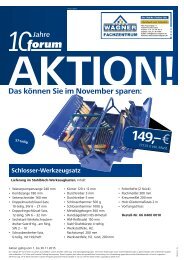 10 Jahre Forum Aktion - Schlosser-Werkzeugsatz