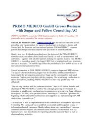 PRIMO MEDICO GmbH grows business with Sugar and Fellow Consulting AG