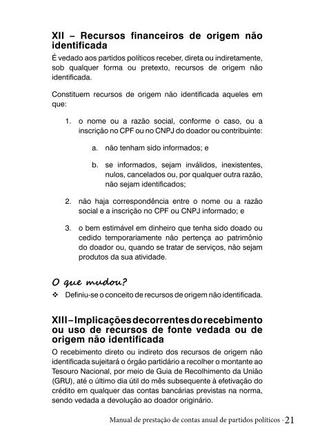 MANUAL DE PRESTAÇÃO DE CONTAS ANUAL DE PARTIDOS POLÍTICOS