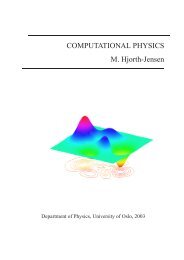 COMPUTATIONAL PHYSICS M. Hjorth-Jensen