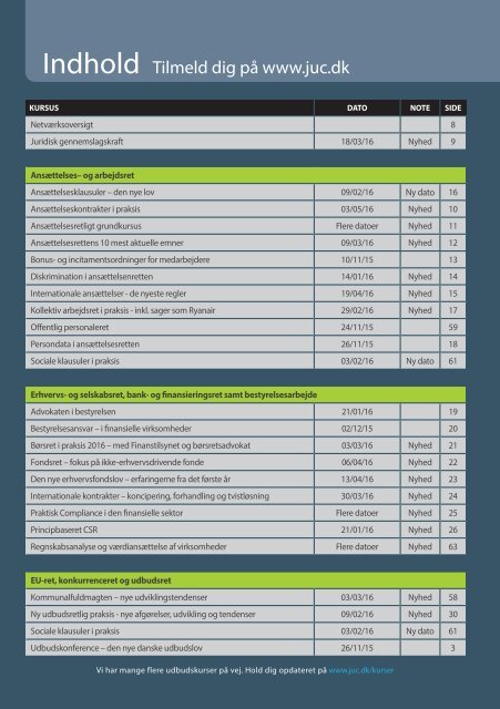 JUC kurser for advokater og jurister 7-2015