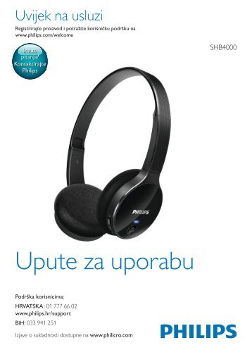 Philips Cuffie stereo Bluetooth - Istruzioni per l'uso - HRV