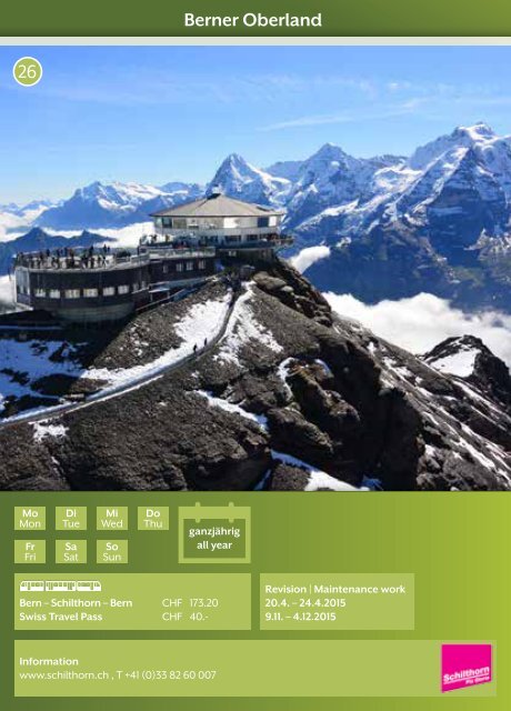 Bern Excursions 2015 / 2016