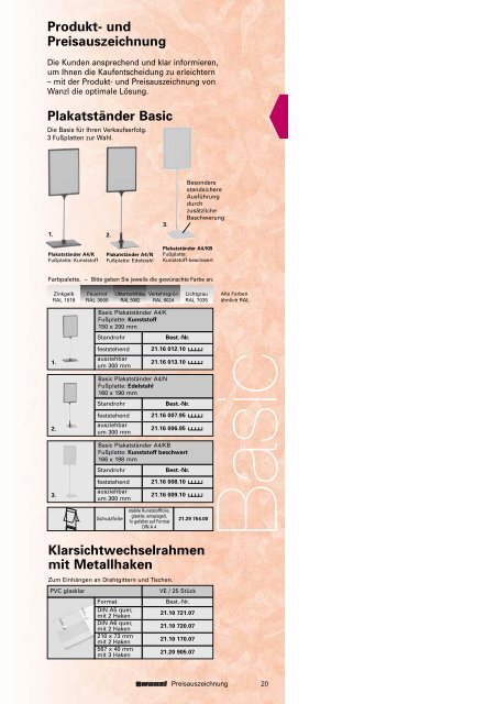 Verkaufsgeräte und Schlagertische