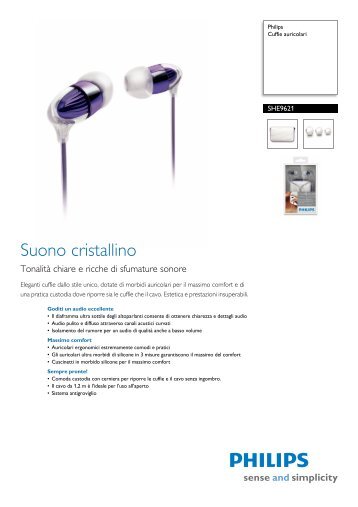 Philips Cuffie auricolari - Scheda tecnica - ITA