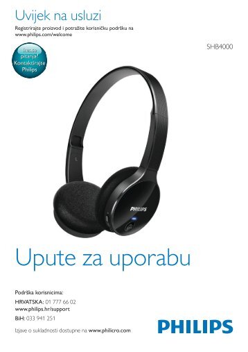 Philips Cuffia stereo Bluetooth - Istruzioni per l'uso - HRV