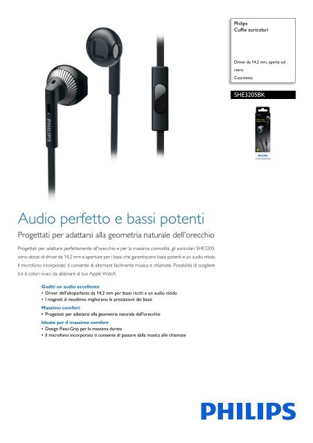Philips SHE3590WT/10 – Auricolari In-ear Bianchi Con Bassi Extra E Cuscinetti Morbidi