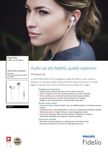 Philips Fidelio Cuffie con microfono - Scheda tecnica - ITA