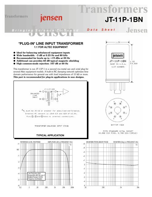 JT-11P-1BN - Jensen Transformers