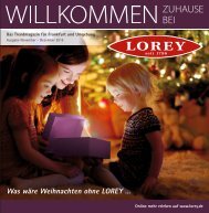 Lorey - Das Trendmagazin für Frankfurt und Umgebung,  Ausgabe November – Dezember 2015