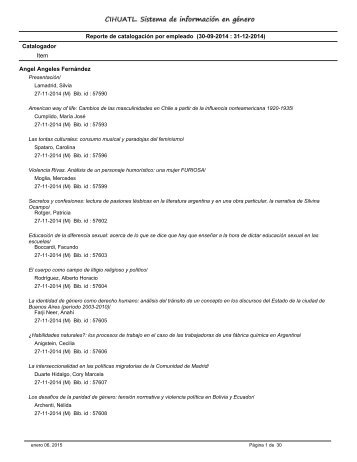 Reporte de catalogaciÃ³n por empleado (01-04-2013 : 26-09-2013 ...