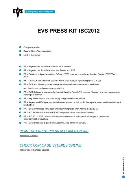 Download press kit - EVS