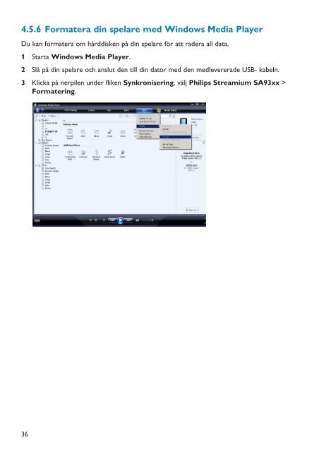 Philips Lettore audio con memoria flash - Istruzioni per l'uso - SWE