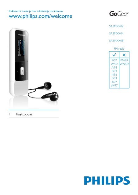 Philips GoGEAR Lettore MP3 - Istruzioni per l'uso - FIN