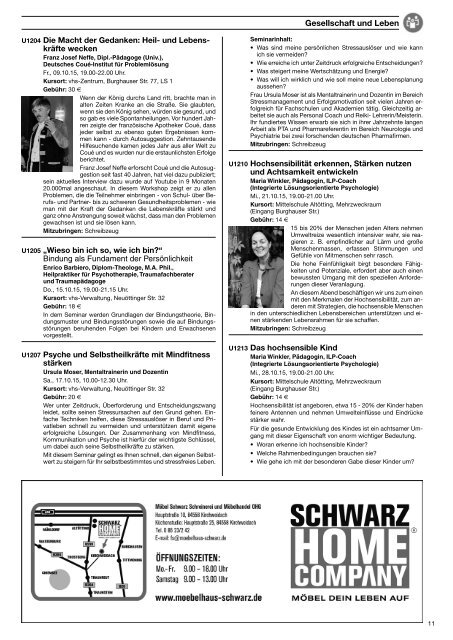 vhs-Programm Herbst 2015