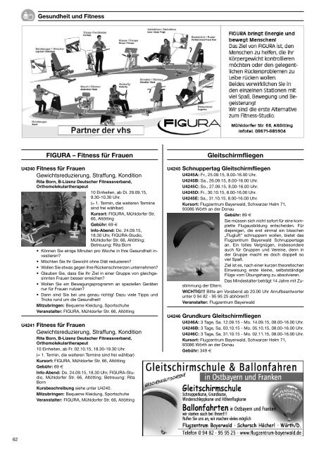 vhs-Programm Herbst 2015