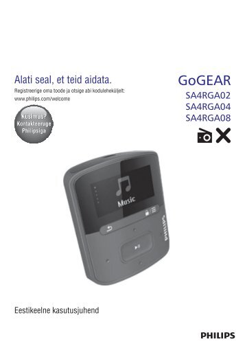Philips GoGEAR Lettore MP3 - Istruzioni per l'uso - EST