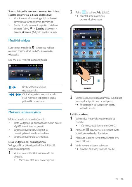 Philips GoGEAR Mini tablet Android&trade; - Istruzioni per l'uso - FIN