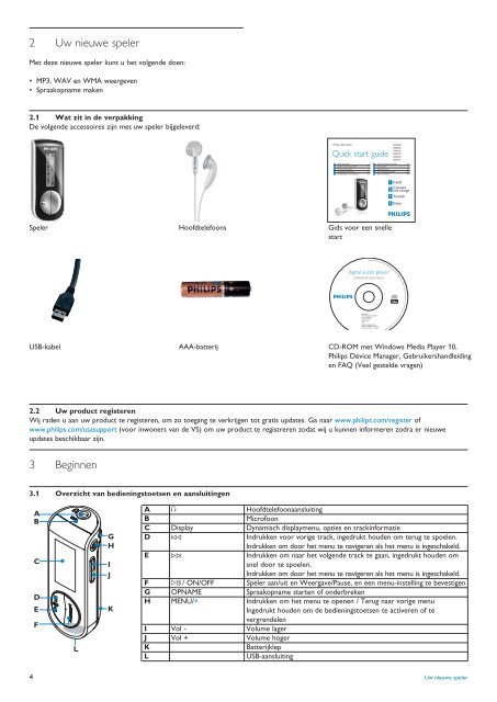 Philips Lettore audio con memoria flash - Istruzioni per l'uso - NLD