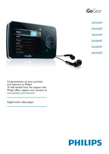 Philips GoGEAR Lettore video MP3 digitale - Istruzioni per l'uso - ENG