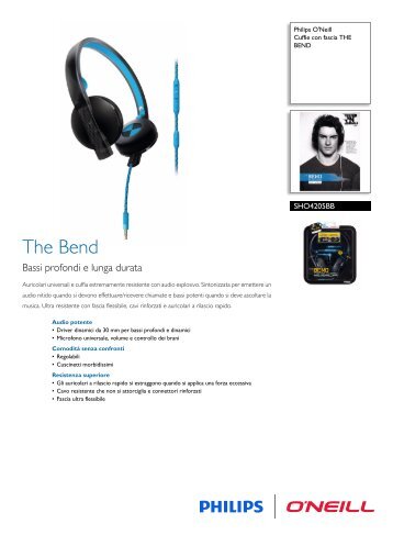 Philips O'Neill Cuffie con fascia THE BEND - Scheda tecnica - ITA