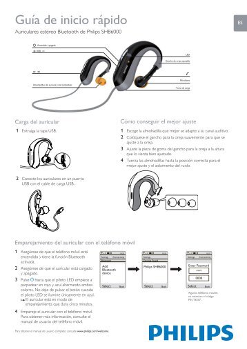 Philips Cuffie stereo Bluetooth - Guida rapida - ESP