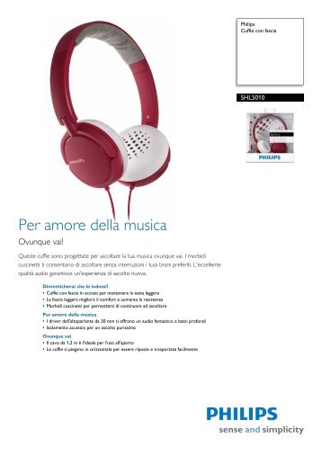 Philips Cuffie con fascia - Scheda tecnica - ITA