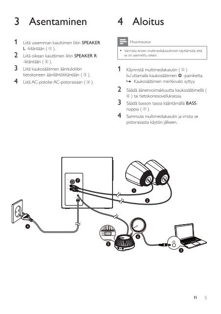 Philips Altoparlanti multimediali 2.1 - Istruzioni per l'uso - FIN