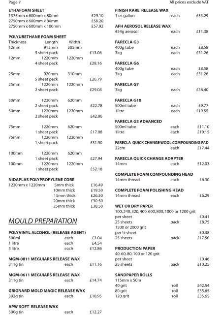 Price List