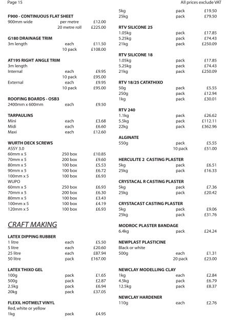 Price List