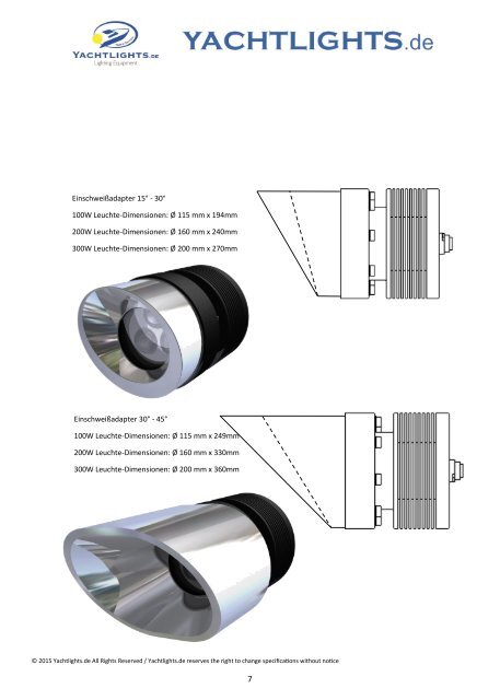 Einschweißbare Unterwasserleuchten für Stahl und Aluminium Rum 10.2015