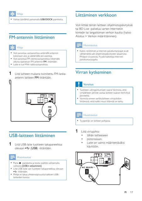 Philips Harmony Sistema Hi-Fi Blu-ray - Istruzioni per l'uso - FIN