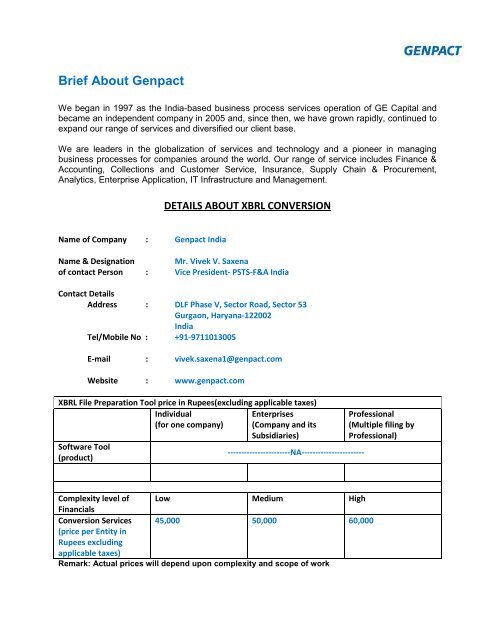 Brief About Genpact