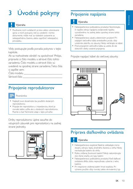 Philips Sistema audio micro classico - Istruzioni per l'uso - SLK