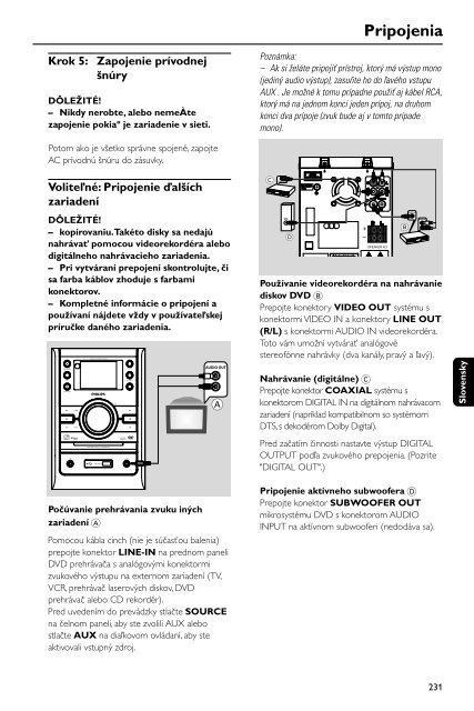 Philips Sistema Micro DVD classico - Istruzioni per l'uso - SLK