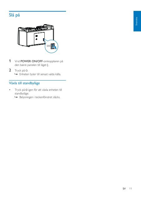 Philips Sistema mini Hi-Fi - Istruzioni per l'uso - SWE
