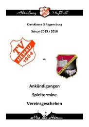 Stadionzeitschrift Hemau vs. Lengenfeld
