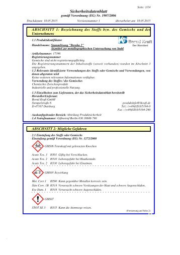 Sicherheitsdatenblatt