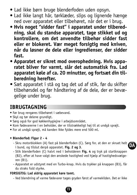 Moulinex INFINYFORCE DD8611 - Manuale d'Istruzione Dansk (Danish)