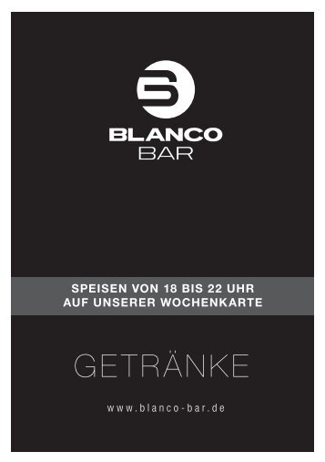 Getränkekarte Blanco Bar