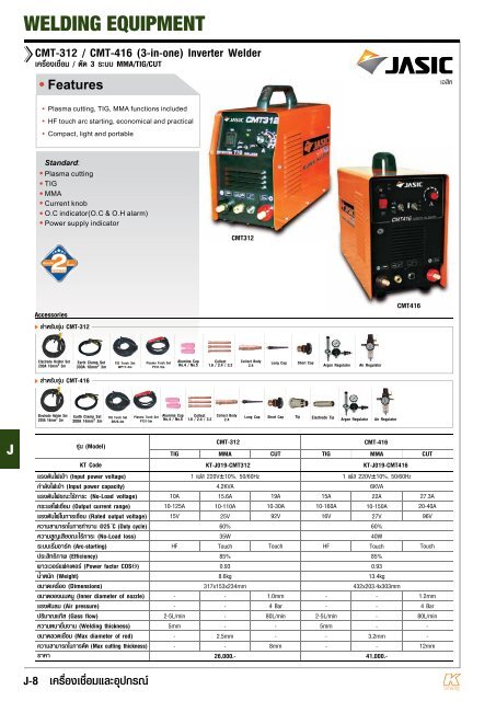 INDEX  J WELDING EQUIPMENT