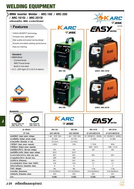 INDEX  J WELDING EQUIPMENT